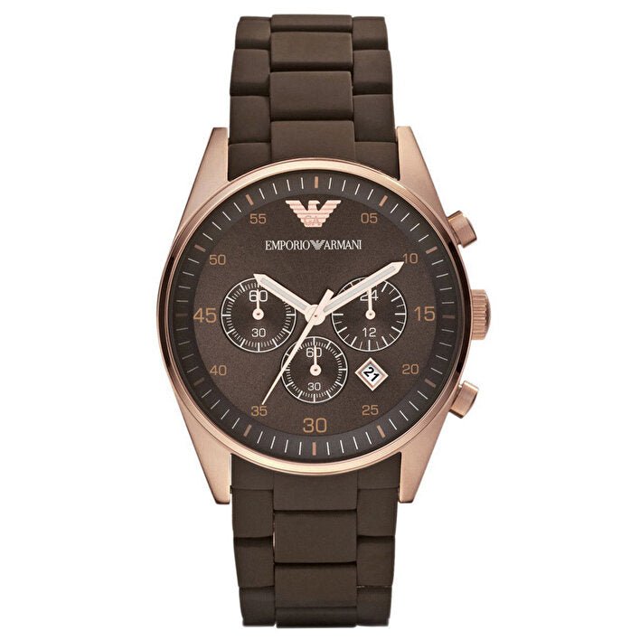 Emporio Armani Sport Chronograph Brown Dial Brown Steel Watch For Men - AR5890