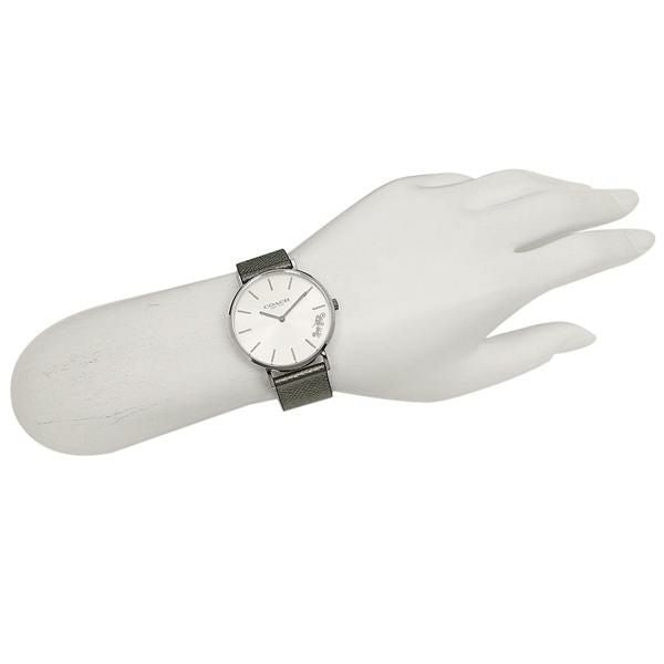 Coach Perry White Dial Grey Leather Strap Watch for Women - 14503155