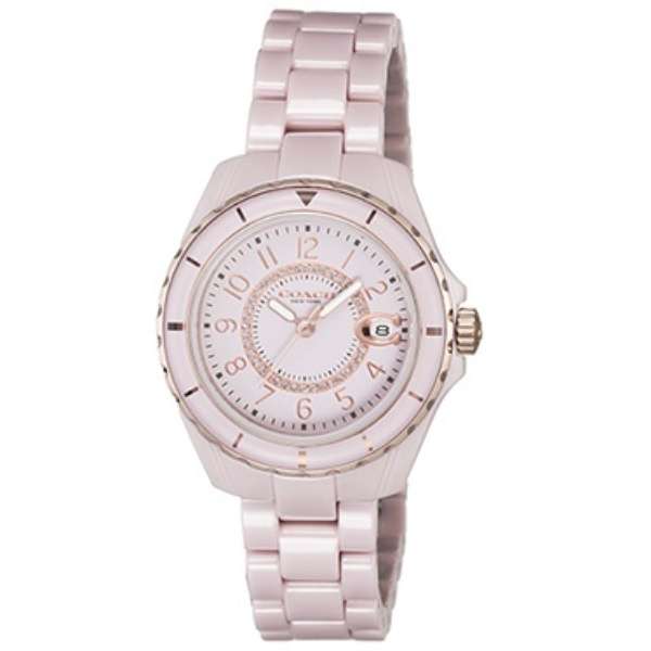 Coach Preston Pink Dial Pink Steel Strap Watch for Women - 14503463