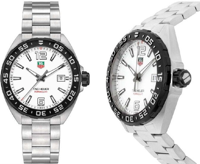 Tag Heuer Formula 1 White Dial Silver Steel Strap Watch for Men - WAZ1111.BA0875