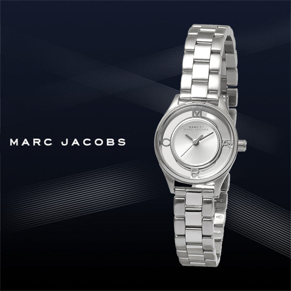 Marc Jacobs Tether Transparent Silver Dial Silver Steel Strap Watch for Women - MBM3416