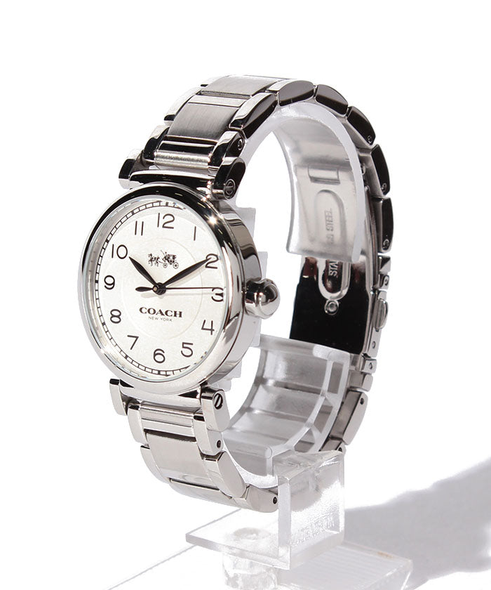 Coach Madison White Dial Silver Steel Strap Watch for Women - 14502394