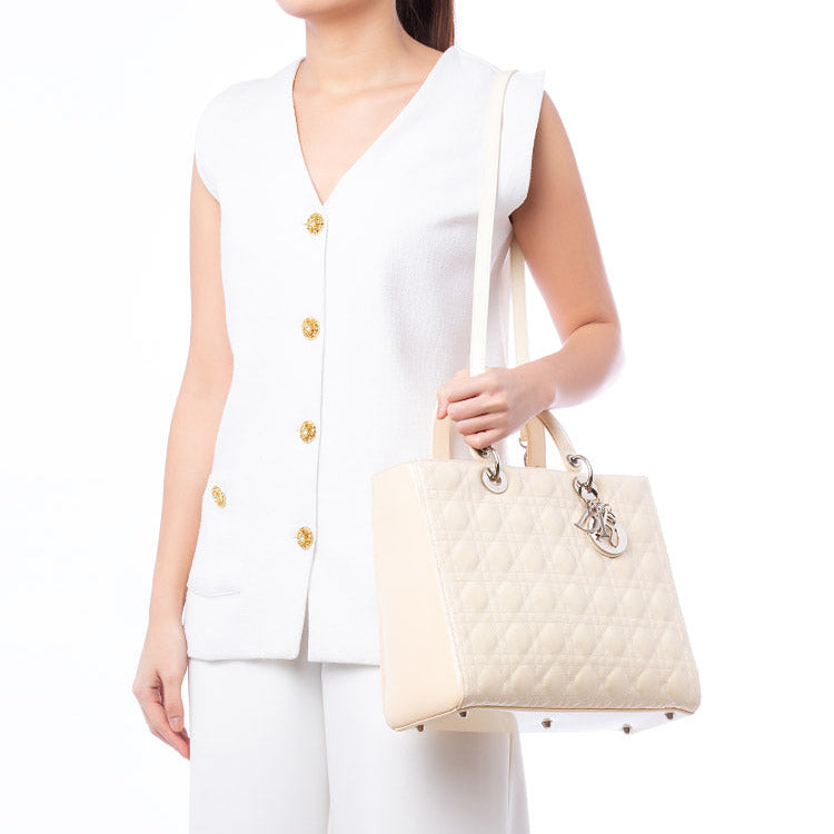 Dior Large Lady Dior Bag - Beige