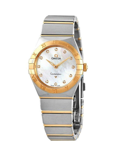 Omega Constellation Manhattan Mother of Pearl Dial Two Tone Steel Strap Watch for Women - 131.20.28.60.55.002