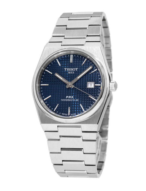 Tissot PRX Powermatic 80 Blue Dial Silver Steel Strap Watch for Men - T137.407.11.041.00