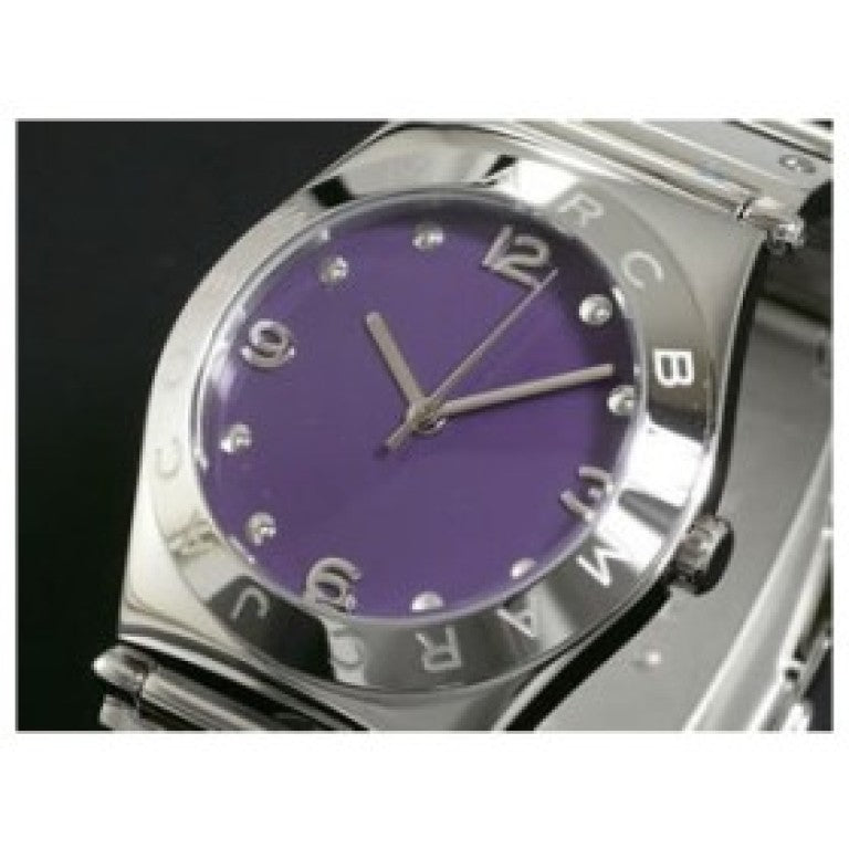 Marc Jacobs Purple Dial Silver Steel Strap Watch for Women - MBM3032