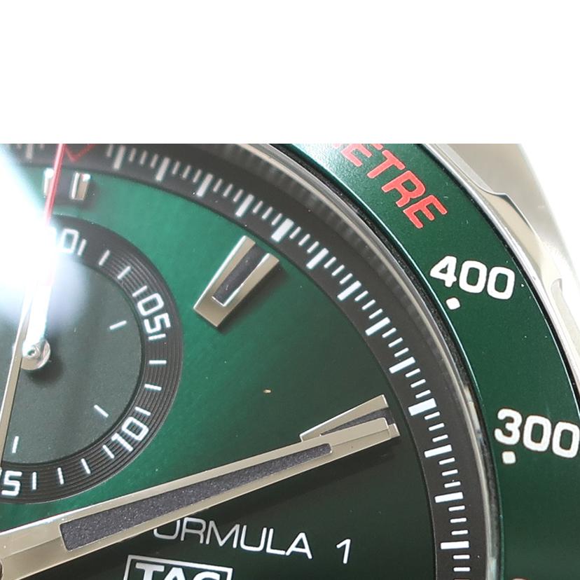 Tag Heuer Formula 1 Calibre 16 Automatic Chronograph Green Dial Black Leather Strap Watch for Men - CAZ2016.FC6473