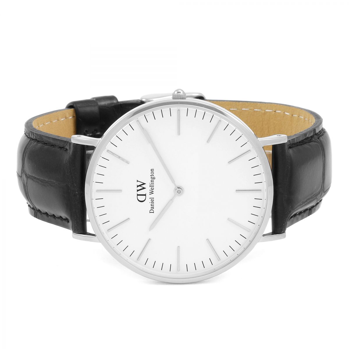 Daniel Wellington Classic Reading White Dial Black Leather Strap Watch For Men - DW00100028