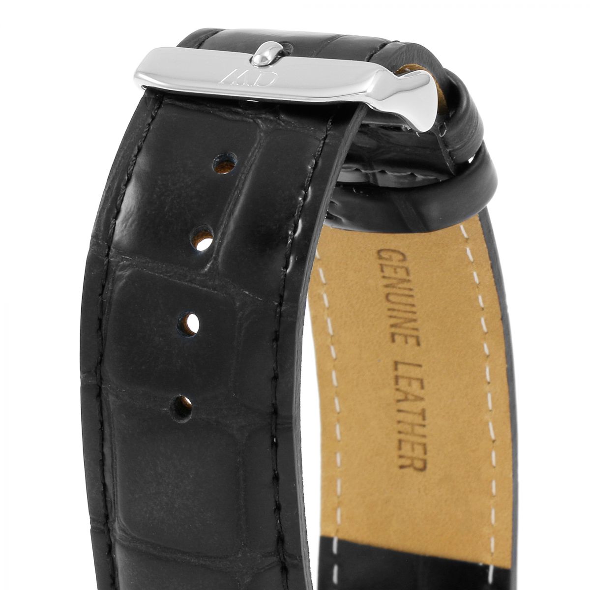 Daniel Wellington Classic York White Dial Black Leather Strap Watch For Men - DW00100025