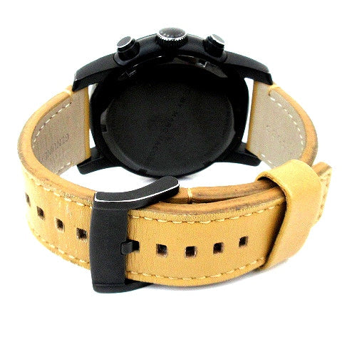 Marc Jacobs Larry Chronograph Black Dial Brown Leather Strap Watch for Men - MBM5053