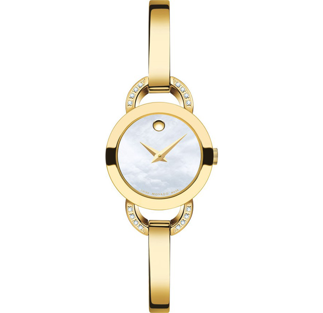 Movado Rondiro Mother of Pearl Dial Gold Steel Strap Watch For Women - 0606889