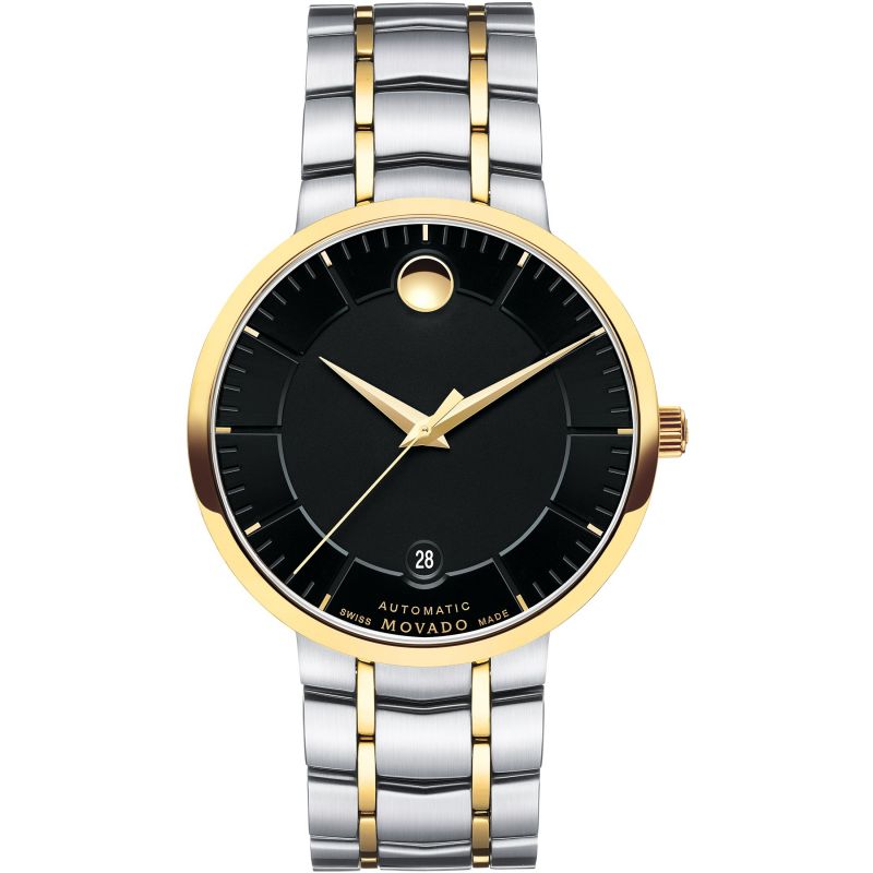 Movado 1881 Automatic Black Dial Two Tone Steel Strap Watch For Men - 0606916
