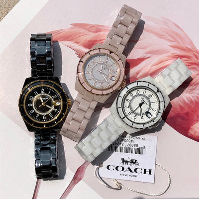 Coach Preston Black Dial Black Steel Strap Watch for Women - 14503461