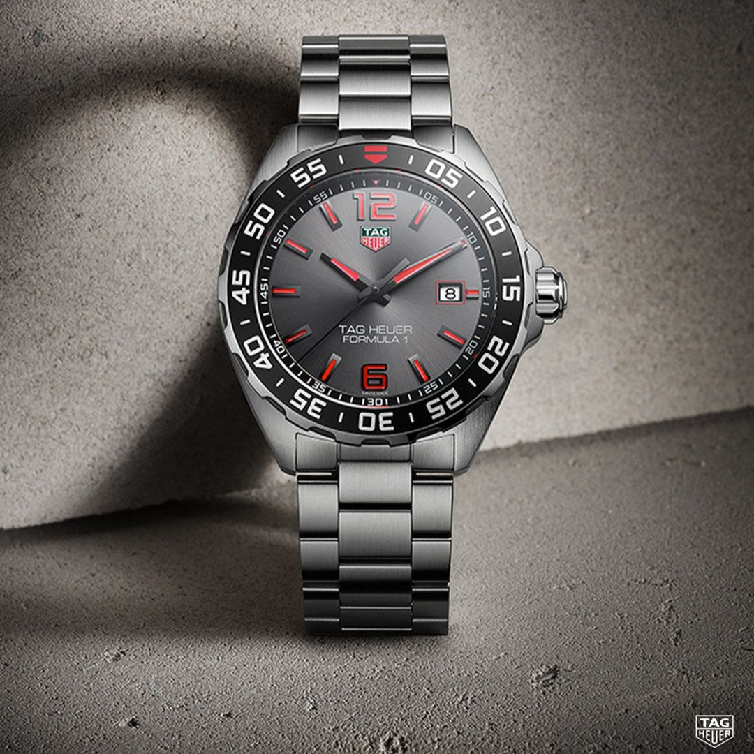 Tag Heuer Formula 1 Quartz Anthracite Dial Silver Steel Strap Watch for Men - WAZ1018.BA0842