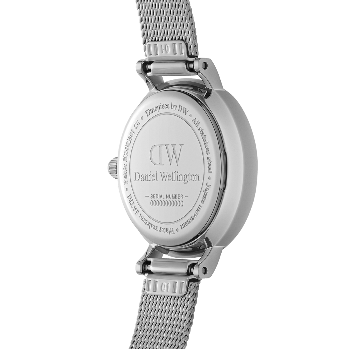 Daniel Wellington Classic Petite Sterling White Dial Silver Mesh Bracelet Watch for Women - DW00100442