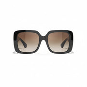Chanel Women Square Black & Gold Jewel Sunglasses