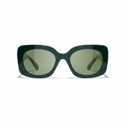 Chanel Women Square Green Sunglasses