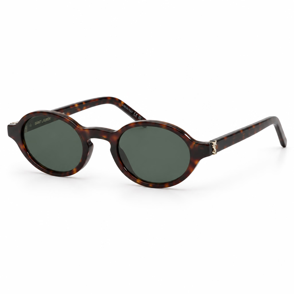 Saint Laurent Unisex SL M161 Oval Dark Tortoise Sunglasses