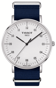 Tissot T Classic Everytime Large White Dial Blue NATO Strap Watch For Men - T109.610.17.037.00