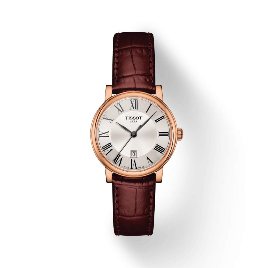 Tissot Carson Premium Lady Silver Dial Brown Leather Strap Watch For Women - T122.210.36.033.00