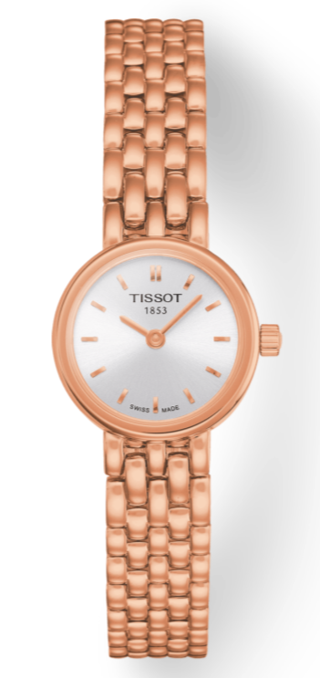 Tissot T Lady Lovely Silver Dial Rose Gold Steel Strap Watch For Women - T058.009.33.031.01