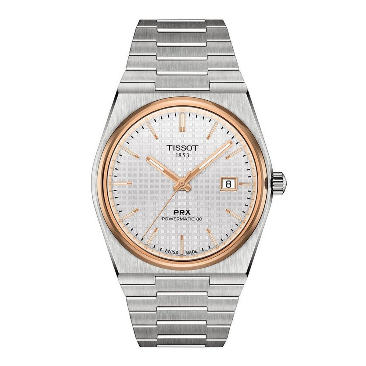 Tissot PRX Powermatic 80 Silver Dial Silver Steel Strap Watch For Men - T137.407.21.031.00