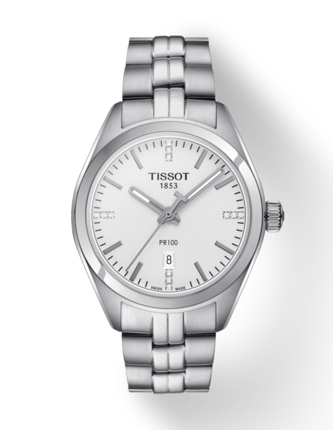 Tissot T Classic PR 100 Lady Silver Dial Watch For Women - T101.210.11.036.00