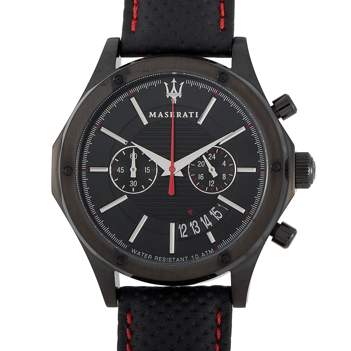 Maserati Circuito Black Dial Black Leather Strap Watch For Men - R8871627004