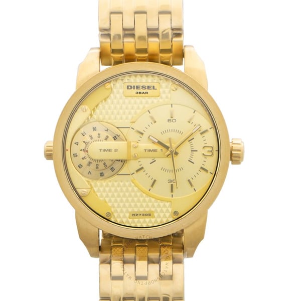 Diesel Mini Daddy Gold Dial Gold Steel Strap Watch For Men - DZ7306