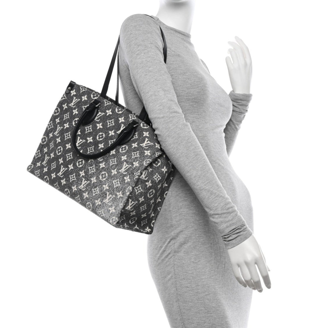 Louis Vuitton Monogram Jacquard Denim OnTheGo MM Tote Bag - Black