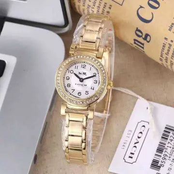Coach Madison White Dial Gold Steel Strap Watch for Women - 14502403