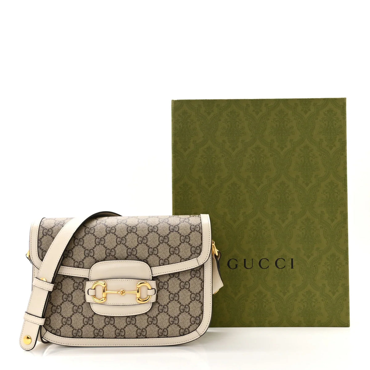 Gucci Horsebit 1955 GG Supreme Shoulder Bag – Beige
