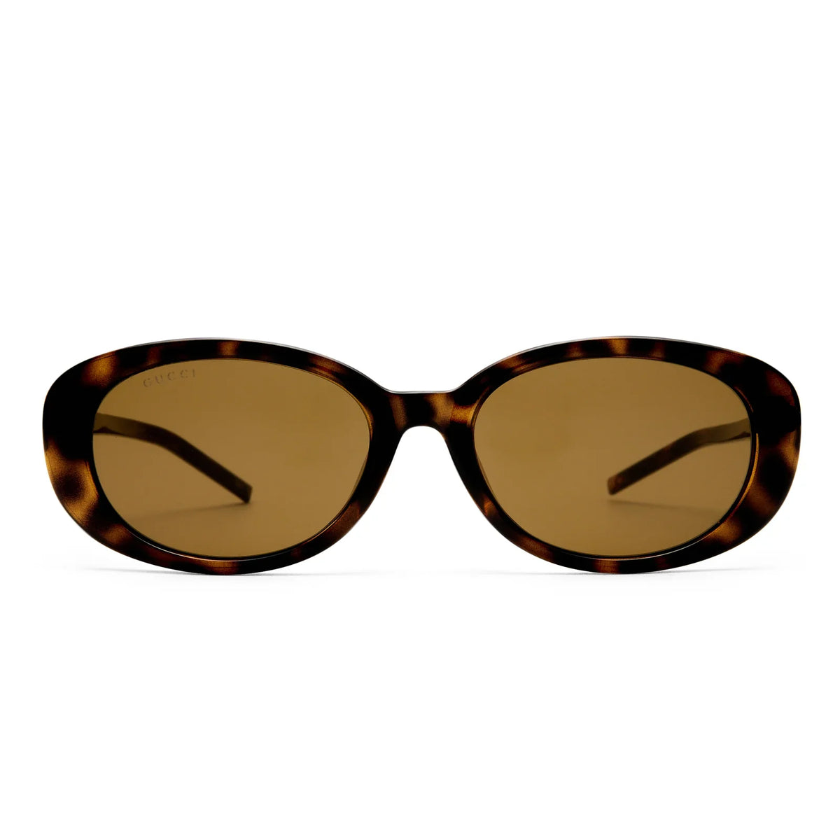 Gucci tortoiseshell oval sunglasses with brown tinted lenses