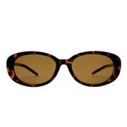 Gucci tortoiseshell oval sunglasses with brown tinted lenses