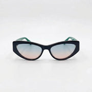 Chanel Women Angular Cat Eye Black & Green Sunglasses