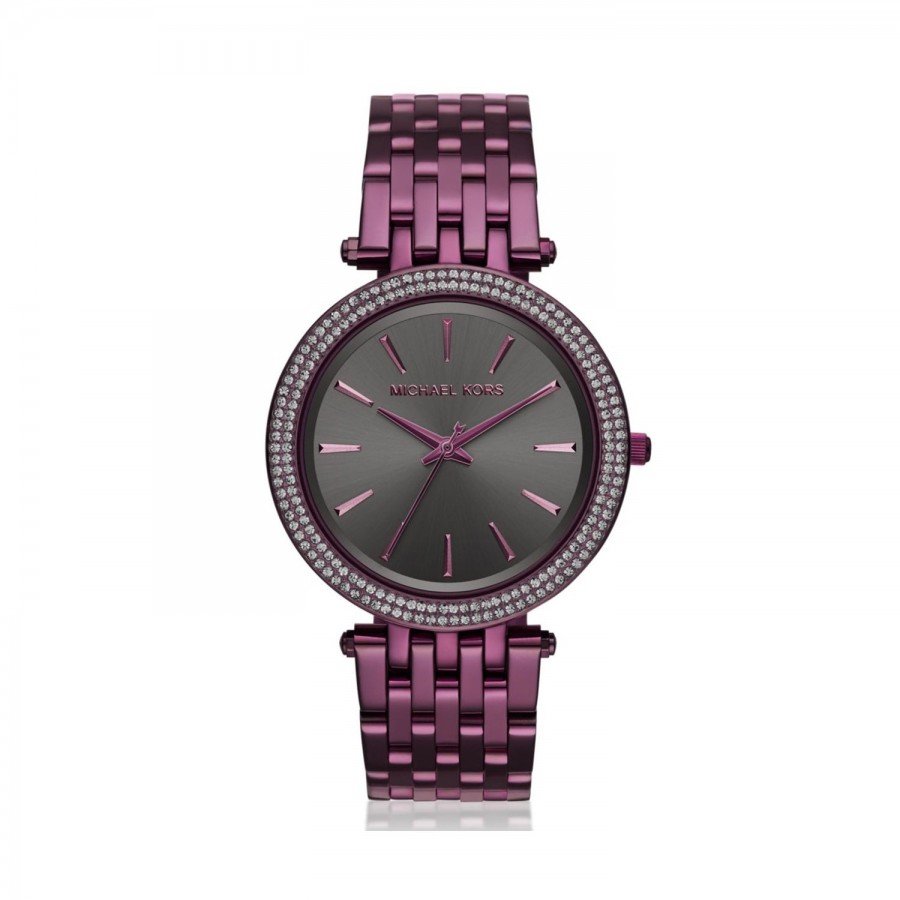 Michael Kors Darci Black Dial Purple Steel Strap Watch for Women - MK3554