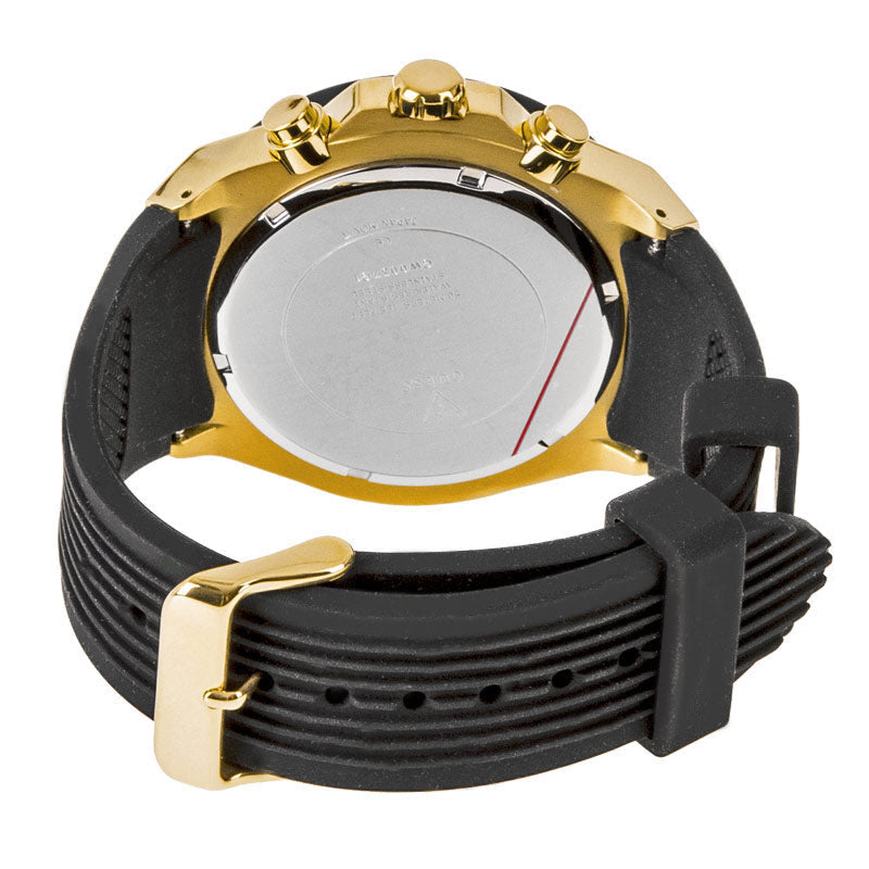 Guess Poseidon Chronograph Black Dial Black Rubber Strap Watch for Men - GW0057G1