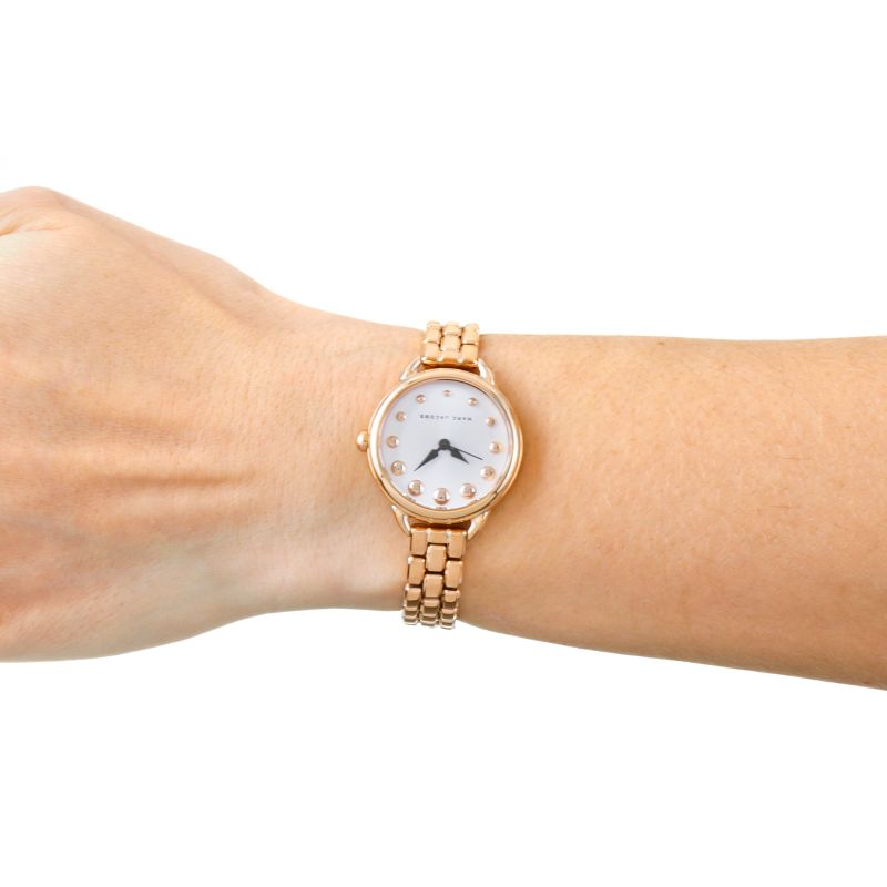 Marc Jacobs Betty White Dial Rose Gold Steel Strap Watch for Women - MJ3496