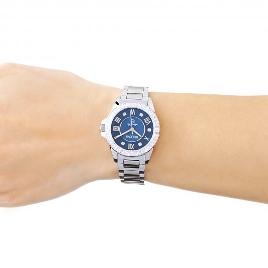 Bulova Marine Star Blue Dial Silver Steel Strap Watch for Women - 96R215