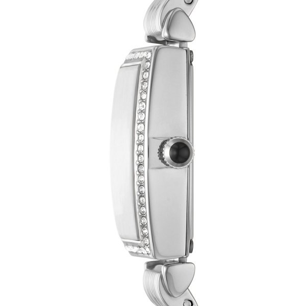 Emporio Armani Gianni T-Bar Quartz White Dial Silver Steel Strap Watch For Women - AR11405