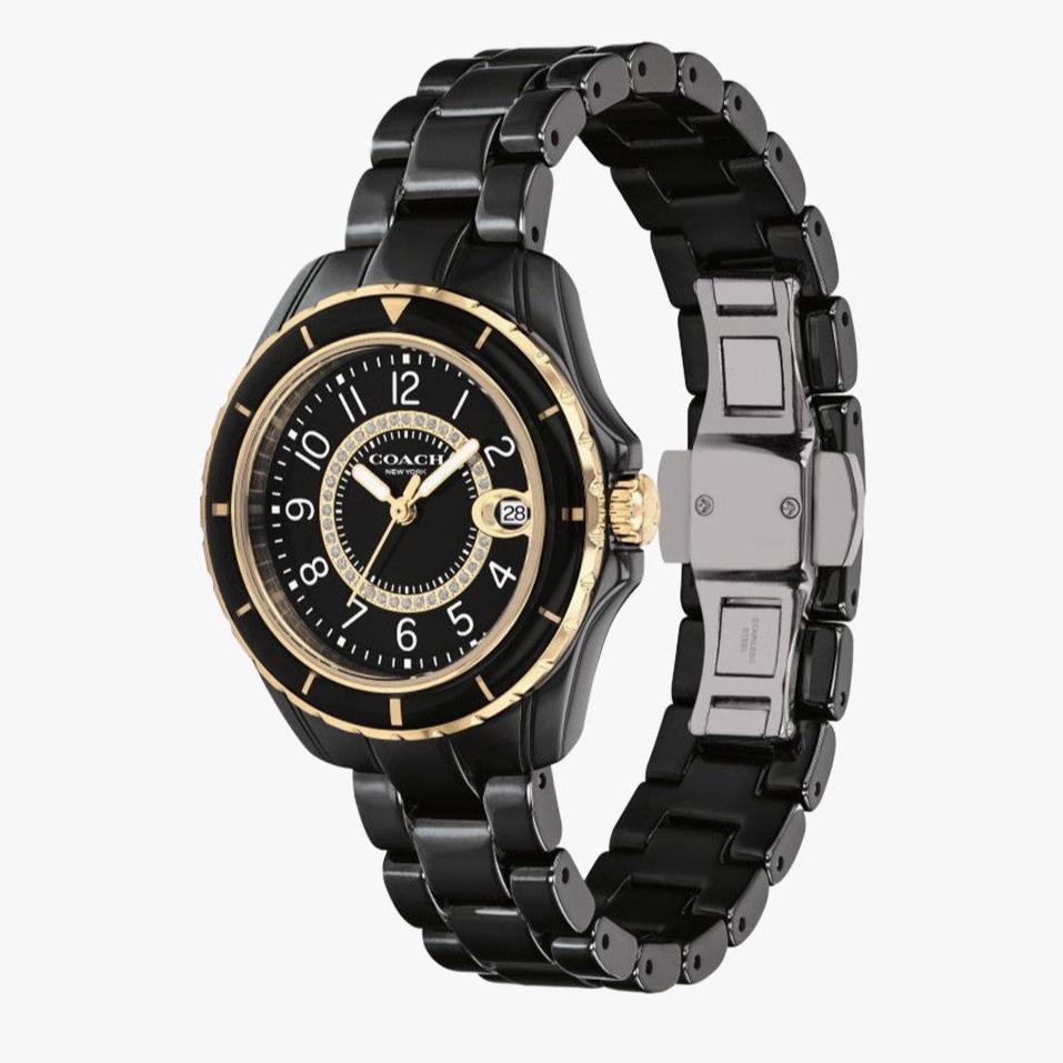Coach Preston Black Dial Black Steel Strap Watch for Women - 14503461