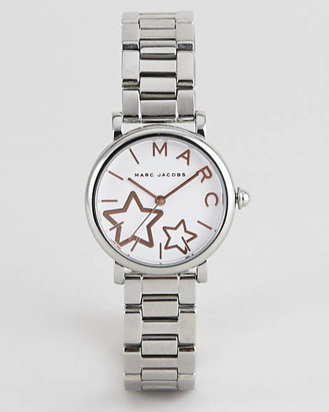 Marc Jacobs Classic White Dial Silver Steel Strap Watch for Women - MJ3591