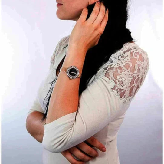 Swarovski Crystal Rose Black Dial Rose Gold Steel Strap Watch for Women - 5484050