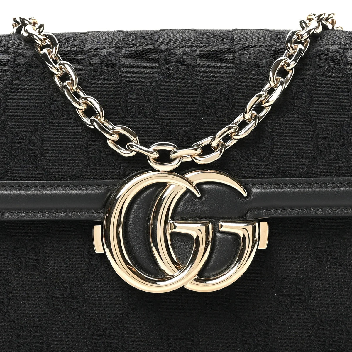 Gucci Wool Silk GG Monogram Go Small Shoulder Bag – Black