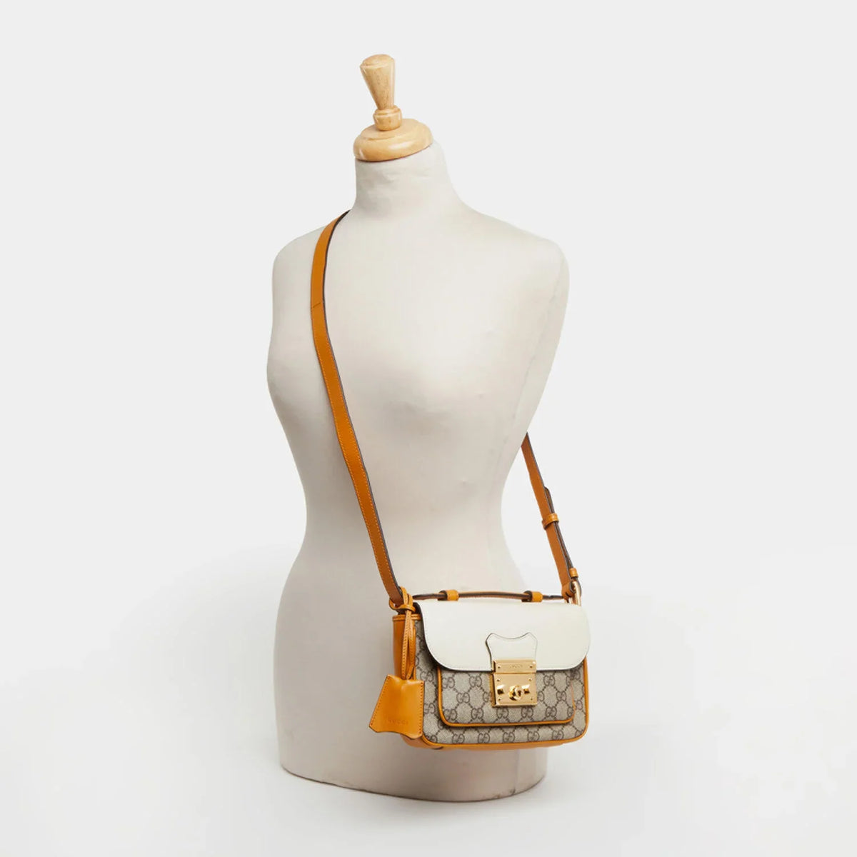 Gucci GG Padlock Front Pocket Flap Shoulder Bag – Beige