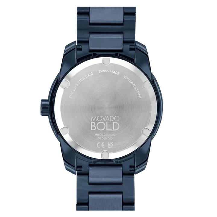 Movado Bold Verso Blue Dial Blue Steel Strap Watch for Men - 3600862
