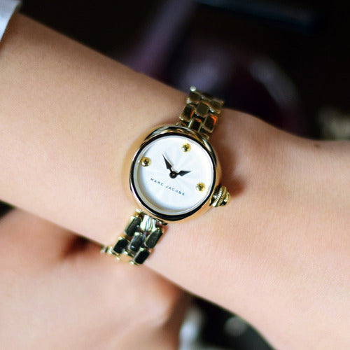 Marc Jacobs Courtney White Dial Gold Steel Strap Watch for Women - MJ3457