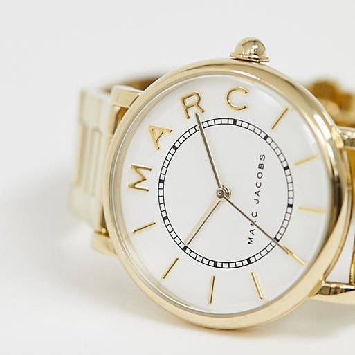 Marc Jacobs Roxy White Dial Gold Steel Strap Watch for Women - MJ3522