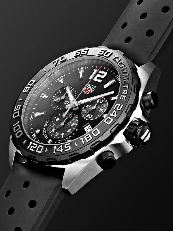 Tag Heuer Formula 1 Black Dial Black Leather Strap Watch for Men - CAZ1010.FT8024