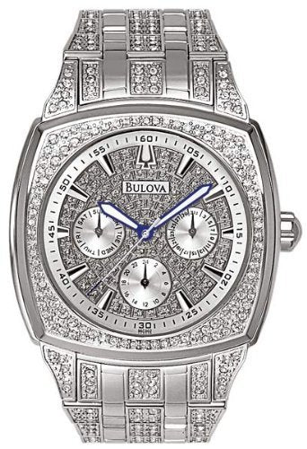 Bulova Crystal Collection Phantom Silver Dial Silver Steel Strap Watch for Men - 96C002